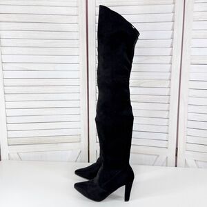 Shoe’n Tale Microfiber Over The Knee Thigh High Boots Black 7.5 Block Heel